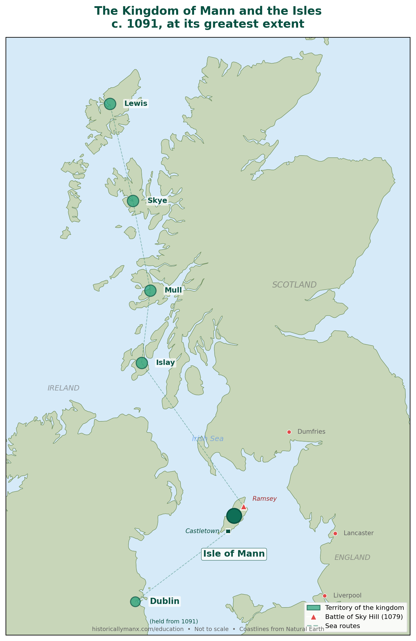Kingdom of Mann and the Isles map