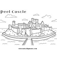Peel Castle colouring sheet