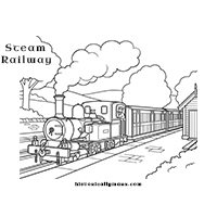 Manx Steam Train colouring sheet