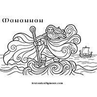 Manannan mac Lir colouring sheet