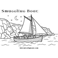 Smuggling Boat colouring sheet