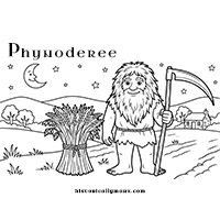 Phynoderee colouring sheet