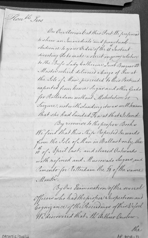 Inquiry into the Buss Lady Catherine's cargo handling and tax evasion