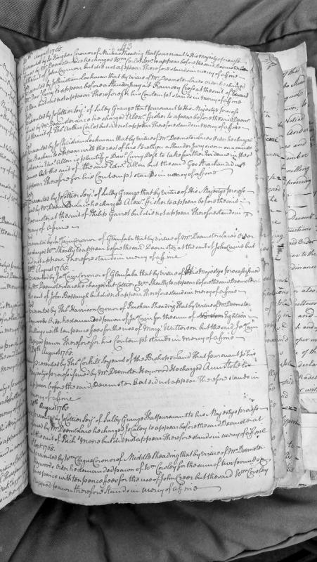 Court presentments for non-appearance and contempt, August-September 1765