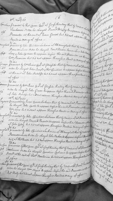 Court presentments for non-appearance before the Deemster, November 1763