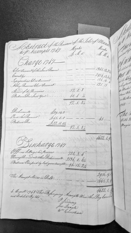 Abstract of the Revenue of the Isle of Mann for 1747