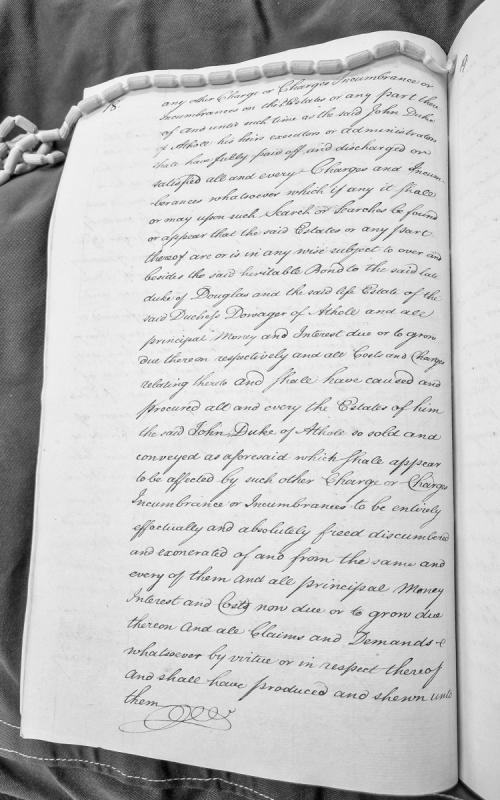 Conditions for discharge of encumbrances on estates of John Duke of Atholl