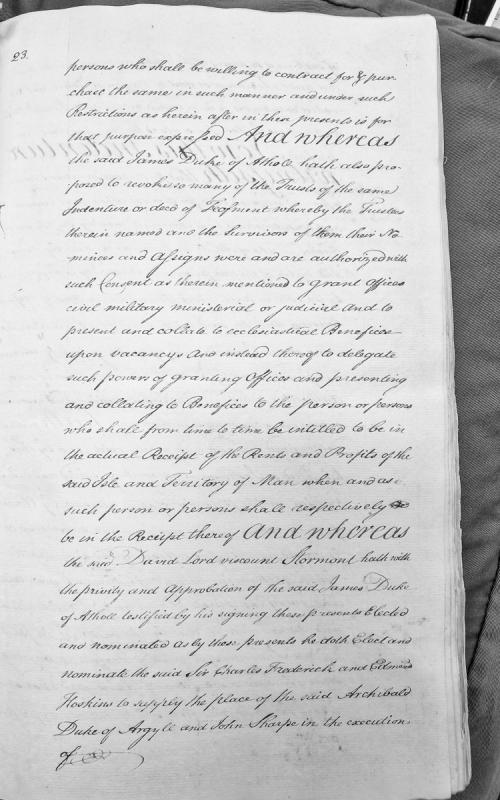 Deed of Feofment regarding Isle of Man trusts and powers of appointment