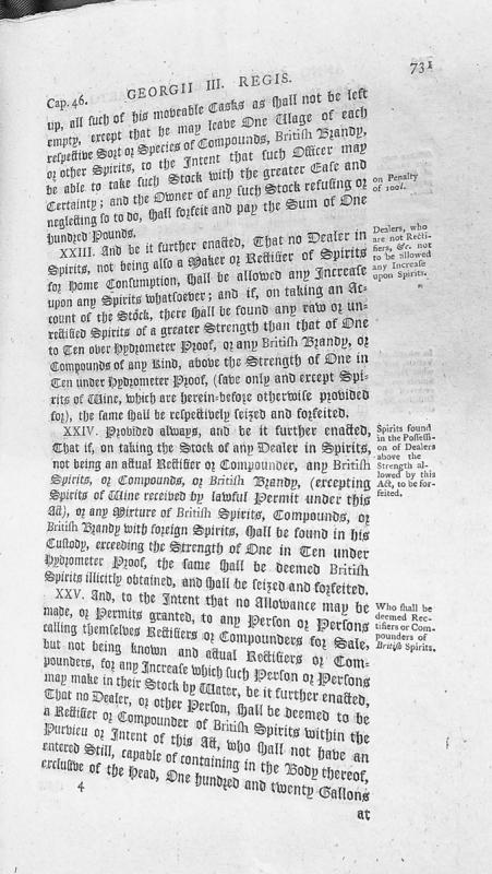 Cap. 46 of Geo. III - Regulations on Spirits Dealers and Rectifiers