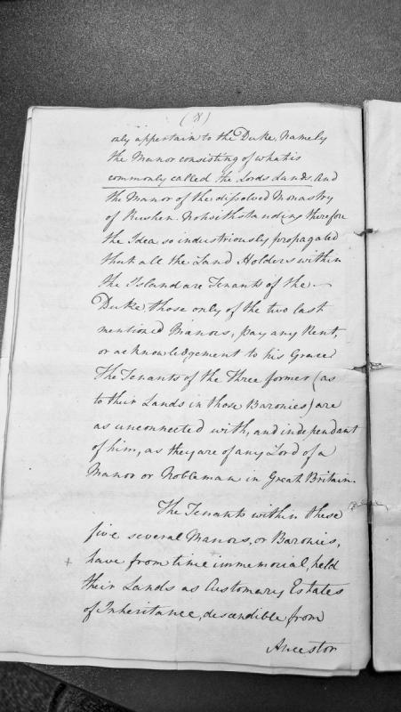 Analysis of manorial land tenure and tenant rights in Isle of Man