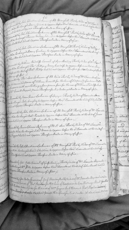 Court presentments for non-appearance and contempt, June 1785