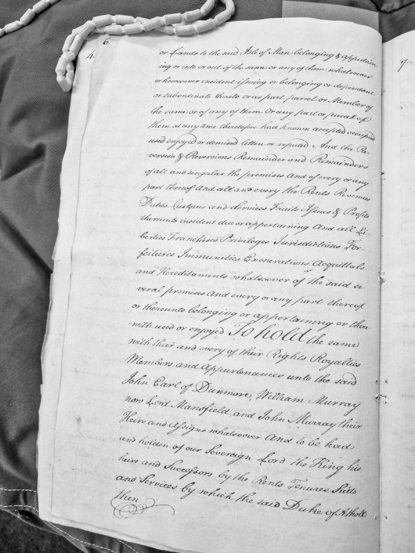 Conveyance of Isle of Man lands and rights to Earl of Dunmore, Lord Mansfield, and John Murray