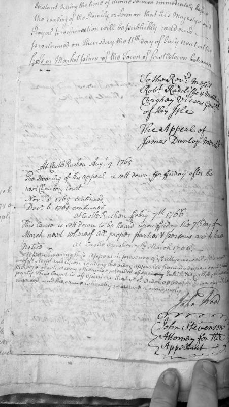 Appeal judgment of James Dunlop, merchant, reversing lower court order