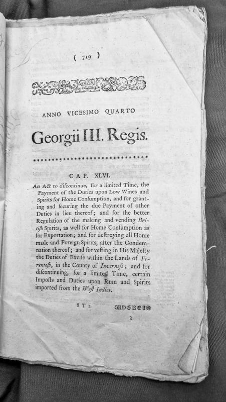 Act regulating duties on spirits and low wines (24 Geo. III, cap. 46)