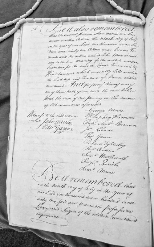 Attornment and seizin of lands in Mann by multiple tenants to John Wood