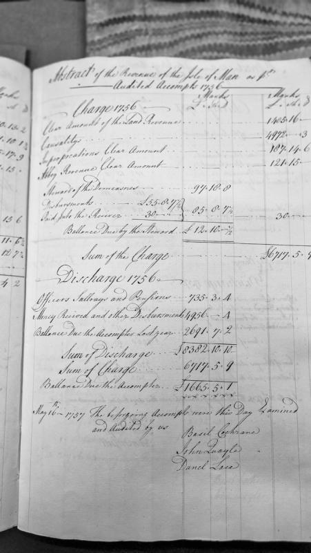 Abstract of the Revenue of the Isle of Man for 1756 (Audited Accounts)
