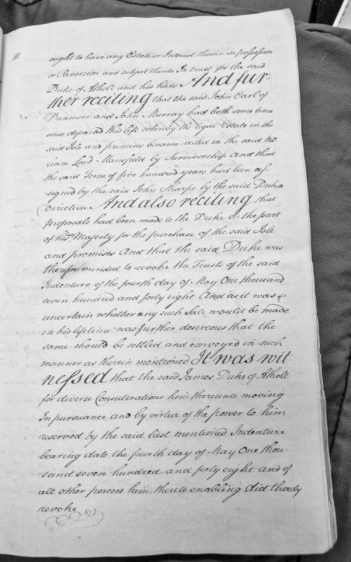 Deed revoking trusts and conveying the Isle of Man, involving the Duke of Athole