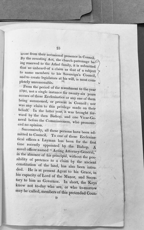 Argument against ecclesiastical privilege to sit in Council post-revestment