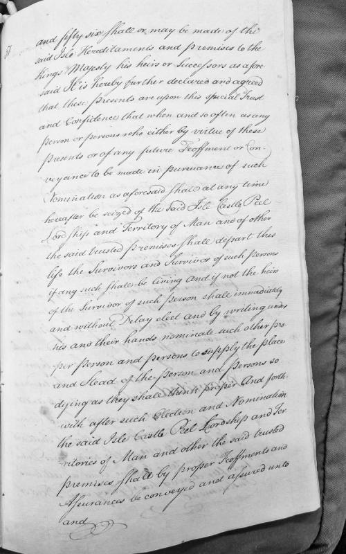 Trust deed concerning succession to Isle of Man Castle and Lordship