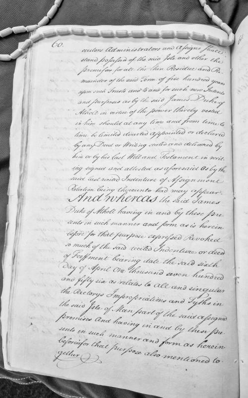 Deed concerning James Duke of Atholl's revocation of rectories and tithes in Isle of Man
