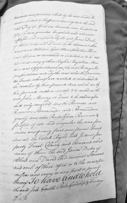 Deed of feoffment for Isle of Man and related premises, 1756
