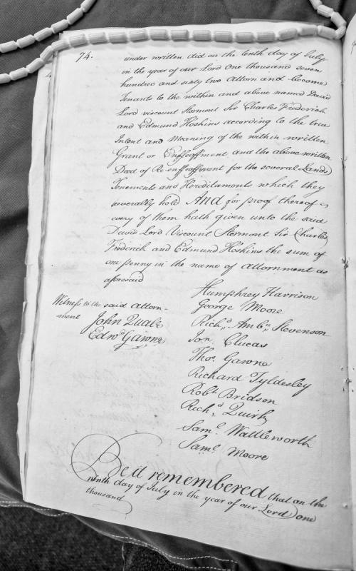 Attornment deed for lands and tenements to David Lord Viscount Stormont and others