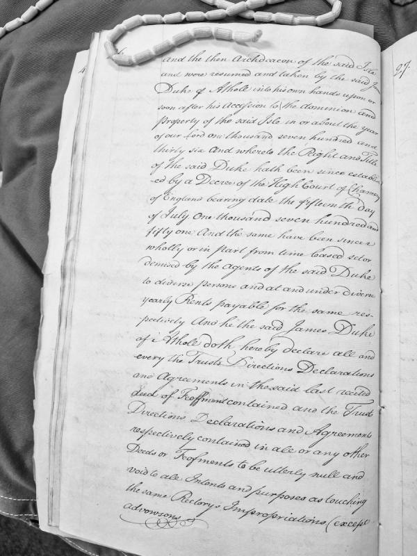 Declaration by James Duke of Athole regarding rectory rights and trust deeds.