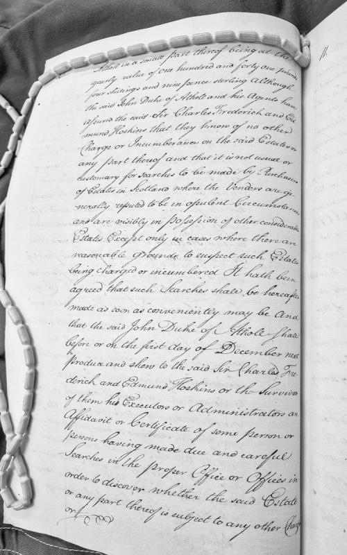 Agreement regarding property searches and encumbrances on Scottish estates