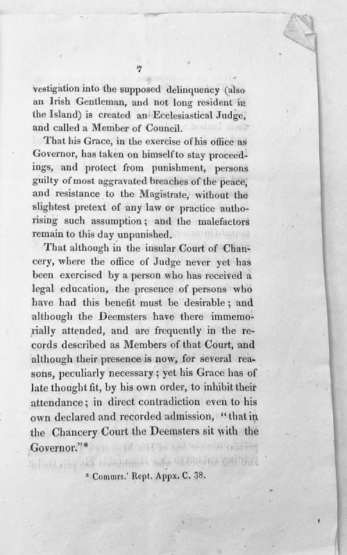 Critique of Governor's exercise of power: ecclesiastical appointments, stay of proceedings, and exclusion of Deemsters