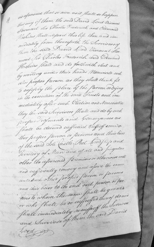 Succession clause for trustees of Isle of Man Castle and Lordship