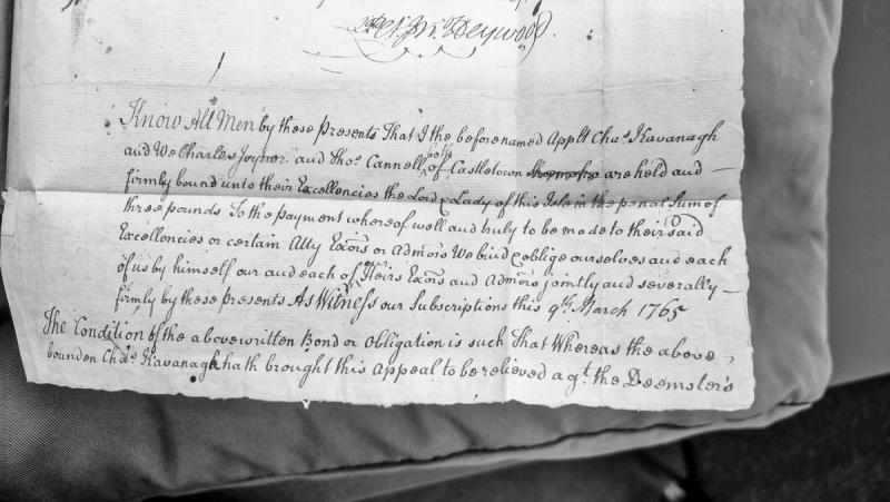 Bond of obligation for Charles Kavanagh's appeal against Deemster's judgment