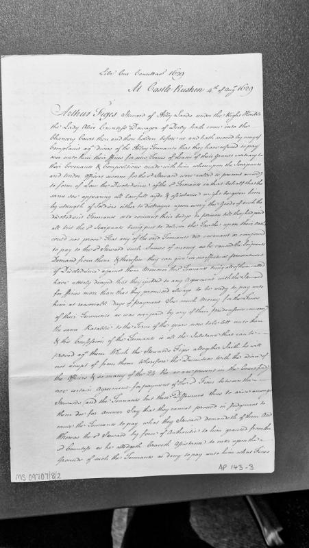 Chancery Court judgment on dispute between Steward of Abbey Lands and tenants regarding lease fines